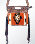 American Darling Clutch Hand Tooled Saddle Blanket Genuine Leather Women Bag Western Handbag Purse