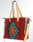 American Darling ADBG573D1 Tote Saddle Blanket Genuine Leather Women Bag Western Handbag Purse