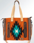 American Darling ADBG573D1 Tote Saddle Blanket Genuine Leather Women Bag Western Handbag Purse