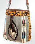 American Darling ADBG574D1 Large Crossbody Saddle Blanket Hair On Genuine Leather Women Bag Western Handbag Purse