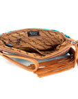 American Darling ADBG344TANF Wristlet Hand Tooled Saddle Blanket Genuine Leather Women Bag Western Handbag Purse