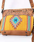 American Darling ADBG496A Clutch Hand Tooled Saddle Blanket Genuine Leather Women Bag Western Handbag Purse