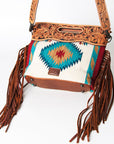 American Darling ADBG496A Clutch Hand Tooled Saddle Blanket Genuine Leather Women Bag Western Handbag Purse