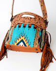 American Darling ADBG496A Clutch Hand Tooled Saddle Blanket Genuine Leather Women Bag Western Handbag Purse