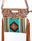American Darling ADBG496A Clutch Hand Tooled Saddle Blanket Genuine Leather Women Bag Western Handbag Purse