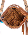 American Darling ADBG496A Clutch Hand Tooled Saddle Blanket Genuine Leather Women Bag Western Handbag Purse