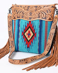 American Darling Signature Crossbody Hand Tooled Saddle Blanket Genuine Leather Women Bag Western Handbag Purse
