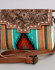 ADBG586 American Darling Hand Tooled Saddle Blanket Genuine Leather Women Bag Western Handbag Purse