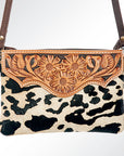 American Darling ADBG581 Small Crossbody Hand Tooled Hair-On Genuine Leather Women Bag Western Handbag Purse