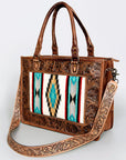 American Darling ADBG583 Tote Hand Tooled Saddle Blanket Genuine Leather Women Bag Western Handbag Purse