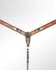 AMERICAN DARLING Western Horse Breast Collar Hand Carved Leather Dark Brown