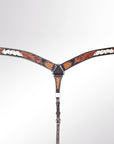 AMERICAN DARLING Western Horse Breast Collar Hand Carved Leather Dark Brown