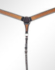 AMERICAN DARLING Western Horse Breast Collar Hand Carved American Leather Tan