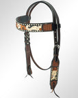 AMERICAN DARLING Western Horse Headstall American Leather Dark Brown