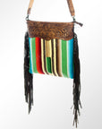 American Darling ADBGZ272 Messenger Hand Tooled Saddle Blanket Genuine Leather Women Bag Western Handbag Purse