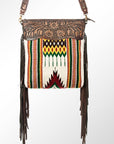 American Darling ADBGZ273 Messenger Hand Tooled Saddle Blanket Genuine Leather Women Bag Western Handbag Purse