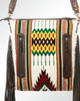 American Darling ADBGZ273 Messenger Hand Tooled Saddle Blanket Genuine Leather Women Bag Western Handbag Purse