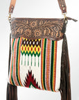 American Darling ADBGZ273 Messenger Hand Tooled Saddle Blanket Genuine Leather Women Bag Western Handbag Purse