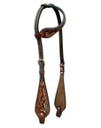 Bar H Equine American Leather Horse Saddle Tack One Ear Headstall Brown