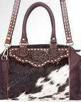 American Darling ADBGI144B Tote Hand Tooled Hair On Genuine Leather Women Bag Western Handbag Purse