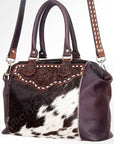 American Darling ADBGI144B Tote Hand Tooled Hair On Genuine Leather Women Bag Western Handbag Purse