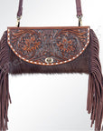 American Darling ADBGI150B Wallet Hand Tooled Hair On Genuine Leather Women Bag Western Handbag Purse