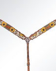 AMERICAN DARLING Western Horse One Ear Headstall Breast Collar Set Leather
