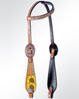 AMERICAN DARLING Western Horse One Ear Headstall Breast Collar Set Leather