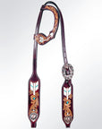 American Darling ADPAF119-HS Western Horse Floral One Ear Headstall Leather