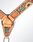 AMERICAN DARLING Western Horse Headstall Breast Collar Set American Leather
