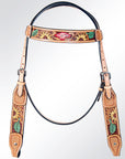 AMERICAN DARLING Western Horse Headstall Breast Collar Set American Leather