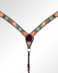 AMERICAN DARLING Western Horse Headstall Breast Collar Set American Leather