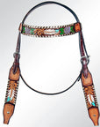 AMERICAN DARLING Western Horse Headstall Breast Collar Set American Leather