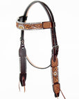 American Darling ADPAF124-HS Western Horse Floral Headstall Genuine Leather Tan