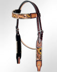 AMERICAN DARLING Western Horse Headstall Breast Collar Set American Leather