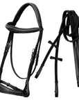 ExionPro Fancy Stitched Raised Anatomical Bridle with Reins without Flash