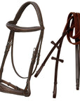 ExionPro Fancy Stitched Raised Anatomical Bridle with Reins without Flash