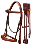 ExionPro Fancy Stitched Raised Anatomical Bridle with Reins without Flash
