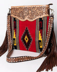 American Darling ADBGA118 Large Crossbody Hand Tooled Saddle Blanket Genuine Leather Women Bag Western Handbag Purse
