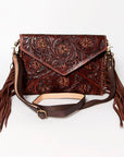 American Darling ADBGA121 Envelope Hand Tooled Genuine Leather Women Bag Western Handbag Purse