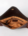 American Darling ADBGA121 Envelope Hand Tooled Genuine Leather Women Bag Western Handbag Purse