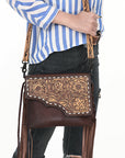American Darling ADBGZ279 Cross Body Hand Tooled Genuine Leather Women Bag Western Handbag Purse