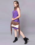 American Darling ADBGZ290 Envelope Hand Tooled Hair-On Genuine Leather Women Bag Western Handbag Purse