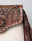 American Darling ADBGZ290 Envelope Hand Tooled Hair-On Genuine Leather Women Bag Western Handbag Purse