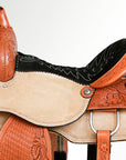 Comfytack Western Horse Ranch Roping Cowboy Saddle Genuine Leather Tack Set Tan