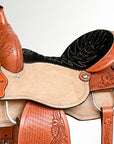 Comfytack Western Horse Ranch Roping Cowboy Saddle Genuine Leather Tack Set Tan