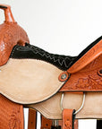 Comfytack Western Horse Ranch Roping Cowboy Saddle Genuine Leather Tack Set Tan