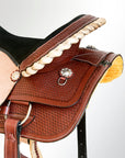 Comfytack Western Horse Ranch Roping Cowboy Saddle Genuine Leather Tack Set Brown/Tan