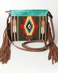 American Darling ADBG579 Crossbody Hair-On Saddle Blanket Genuine Leather Women Bag Western Handbag Purse