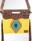 American Darling ADBG496A Clutch Hand Tooled Saddle Blanket Genuine Leather Women Bag Western Handbag Purse